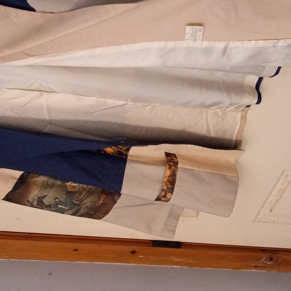 George A Ltd Unique Colorblock Linen/Poly Blazer W/ Hunting Scene Pattern - Picture 9 of 12